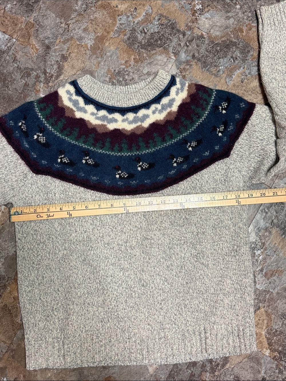 Woolwrich vintage Women's Cream Fair Isle Loon Yoke Sweater Womens size M - Picture 3 of 6